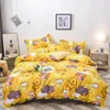 Bettwäsche Sets Klaroom süße Cartoonbett Bettwäsche Orange Bettdecke Abdeckung Bettwäsche Kissenbezug DL44# Blätter einfach und