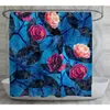 Shower Curtains Rose Curtain Pink Flowers On Blue Floral Black And Garden Waterproof Fabric Polyester Bathroom Decor With Hooks