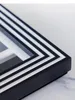 Frames Black And White Stripes Wooden Po Frame Picture Geometric Abstraction Rectangle Storage Table Home Decorations