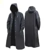 Nouvelle mode noire adulte imperméable arc long-imperméable hommes hommes de pluie à manteau à capuche pour randonnée extérieure de la pêche de voyage