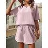 Conjuntos Para Mujeres 2 Piezas Womne Fashion Batwing Sleeve Tshirt Short Sets Summer Casual Loose Piece Set Outfit 240508
