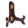 Figuras decorativas Besporble Wooden Display Stand Plate Holder Eanels Frame dobrável para 5-10 cm