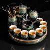 Teaware set Chinease Luxury Tea Set Cup Ceramic Hushållen handgjorda med Tray Art Design TEAPOT Drinkware