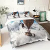 Sängkläder sätter 3D -tryckluftsballongmotiv dubbelsängar med kuddfjädrar mjuk varm täcke täckning HIGN Quality Fabic Bed Linen