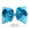 20 Colors 8 Candy Inch Baby Ribbon Bow Hairpin Clips Girls Large Bowknot Barrette Hairbows Kids Hair Accessories