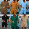 Set da set da 2 pezzi estate per uomo maglietta maglietta da uomo set corti set di maglietta 2pcs abbigliamento sportivo camicia casual e pantaloncini per due pezzi abiti da jogging da jogging