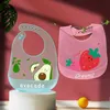 Bibs Burp -Tücher wasserdichte weiche Baby Labber transparent Silikon Speichel Tropf Banane Fütterung Lätzchen Cartoon gedruckt einstellbarer Schürze Burp Stoff D240513