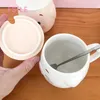 Tazze fsile la mia tazza da bere in ceramica di maiale bianco rosa con cucchiaio di coperchio carino fumetto per la colazione latte girl coppia regalo caffè