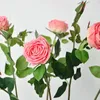 Fleurs décoratives Rose avec Bud Home Decoration 70 cm Revêtement de latex Real Touch Petals Artificial Flower Wedding Bel Affichage Party Event -