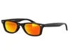 52 mm Matt Polarized Black Frame Blue Lente Sunglasses Lentes de vidro Lentes de aço da praia Glass de sol 3N9232354