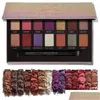 Makeup Brushes Shimmer Matte Eyeshadow Palette Waterproof Long Lasting Moisturizing Fine Eye Contour 14 Color Pigment Set Box With Dro Dhozt