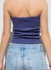 Women's Tanks Sexy Tube Tops Women 2024 Skinny Summer Off Shoulder Blue Y2k 90s Sexi Crop Top Streetwear