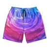 Mäns shorts badkläder blå rosa lila flytande gym sommar abstrakt konst stilfull strand korta byxor design springande surf simning stammar