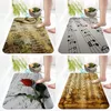 Carpets Music Note imprimé en flanelle Mat de sol de salle de bain décor de salle de bain non glipt pour le salon cuisine bienvenue paillasson