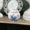 Bottiglie di stoccaggio Vaso in ceramica blu tela da cucina in porcellana bianca teatro cucina comoda barattolo ceramica barattoli per le foglie sciolte