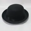 Berets 2024 Wool Bowler Hat Luxury Felt Billycock Hats For Men With Belt Rolled Brim Casquette Men's Cap