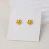 Als originele Designer oorbellen Logo Gedrukte roze kleur Bloemstempel 3D Canfte messing Luxe studs topkwaliteit Women Fashion Jewelry