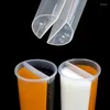 Disposable Cups Straws 10Pcs 700ml Plastic With Lids Double Grid Thicken Cup Couple Sharing Drinking For Bubble Tea Boba Smoothie