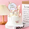 5st ljus Celebrity Paper Butterfly Cake Decoration Creative Baking Golden Stamping Card Insertion Birthday Party Decoration