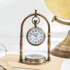Relógios de mesa Relógio retrô Light Luxury Study Digital With Compass Old Seat Home Móstia Presentes de alta qualidade