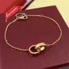 Designer Women Gold Bracelet Luxury Design Love Sieraden 18K Silver Rose Custom Diamond Charms roestvrijstalen ketens V9SN