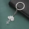 Keychains Lanyards Amaxer Tree of Life Chain Chain Fortune Tree Tree Forne pour les clés de voiture Pendant pour hommes Femmes Silver Color Jewelry Friend Gift Y240510