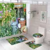 Rideaux de douche Joué Maple Feuilles de rideau de jardin ensemble Forest Flore Flower Witorners Salle de salle de bain Couvre-toits de tapis de baignoire