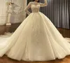 2024 Arabic Dubai Luxury Wedding Dress Glitter Beading Long Sleeves Sequined Ball Gown Bridal Formal Gowns Robe De Mariage Vestido de Noivas 009