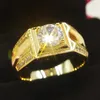 Storlek 7-12 Klassisk guldfärg Rhinestone Cubic Zirconia Men Ring Black Emamel Man 18 KRGP Finger Rings Säljer 240508