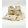 Gift Wrap 5pcs Jute Bag Cotton Rope Bundle Mouth Household Kitchen Rice Tea Coffee Bean Storage Packaging Bags