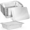 Herramientas 50pcs sartenes de aluminio Foil desechable Mesa de vapor de medias de tamaño profundo - lata ideal para cocinar calefacción almacenamiento de alimentos preparados para preparar alimentos