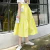 Skirts Brand Good Quality Cotton Linen Autunm Pleated Long Maxi Plus Size Summer School Yellow White