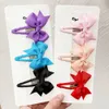 Accessoires de cheveux 2pcs / lot nouveau-né les cheveux coiffure Bow Snap BB Clips entièrement wappés pour fille pour tout-petits pince à cheveux en franges franges accessoires de cheveux de bébé Barrettes