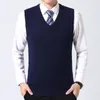 Мужские жилеты осенние мужские свитер жилеты мода бренда вязаная рукавочная рукавок. Пуловые мужские мужские свитера дизайнер шерстяной мужчина одежда