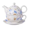 Kubki Kreatywny ceramiczny zestaw herbaty Flower Teapot English Cup Mother Pot Office Single Coffee Kettle Dift Kubek