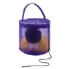 Storage Bags Portable Wire Mesh Weaving Round Wool Bag Yarn Crochet Organizer Knitting Baskets Lightweight