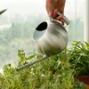 1L de aço inoxidável rega de água jardinagem em vasos de rega pequena lata de rega com alça para as plantas de rega Ferramenta de jardim de flores 240508