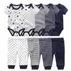 Ensembles de vêtements 2018 Unisexe Cartoon 6/9/10 Pièces de coton pur nouveau-né pour bébé Vêtements ajustés + shorts à manches courtes Baby Boy Clothing Beibeil2405