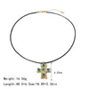Подвесные ожерелья Minar Retro Cz Циркон молоток Тон с крестообразными подвесными ожерельями для женщин 18 тыс. Золото ПВД