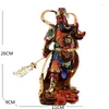 Figurine decorative Sangharama Bodhisattva Resina dipinta Buddha Statues Dharma Wealth Guan Yu Sculture per la casa