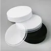 30 x DIY 100G leer Bernstein Pet Cream Jar mit Kunststoff weiß schwarzer klar