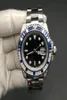 Subs de haute qualité Men de montres Sapphire Black Blue Diamonds Centor