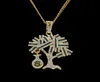 Hip Hop Gold Silver USA Money Tree Pinging Bling Rhinestone Crystal Charn Chain para MEN9507622