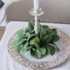 Dekorativa blommor bröllop ljusstake krans konstgjorda blad växt ljus ringar girland christams fest bord mittpiece dekorationer