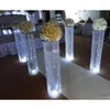 Mum Tutucular 120cm/ 47 "uzun boylu 22 cm çapında kristal düğün yol kurşun Acrilik Centerpieces Evlilik Etkinlik Partisi Dekorasyonu 6pcs