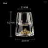 Teaware Define Vodka de Crystal Vodka de Luxo Sake Shochu Barra Licitante Double Bottom Gold Foil Tea Cup Presentes de alta qualidade