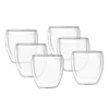 Кружки 6x двойные стены кофейные чашки 80 мл прозрачные изолированные стаканы для питья для чайного напитка капучино латте