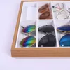 Decorative Plates Glasses Store Counter Solid Wood Shelf Props Display Box Decoration Tray Sunglasses Storage