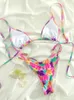 Extreme print bikini voor vrouwen uitgehakte badkleding lage taille zwempak micro bikini's set badpak driehoek strandkleding 2024 240509