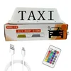 Taxi Schild Kabine Top Light Dachfahrer mit USB wiederaufladbarer Batterie Magnetische Basis wasserdicht 24 Tasten IR -Fernbediener Bunte helle weiße Hülle